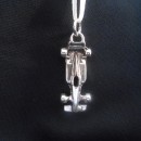 Auto ciondolo Formula1 in ottone con bagno in argento CM 4 MADE IN ITALY