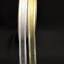 Nastro organza bordato raso con lamè oro o argento. MM12 MT 50