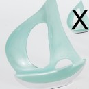Barca a vela in alluminio smaltato verde acqua. cm 25 H 30