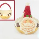 Cestino ceramica con Babbo Natale 19x17x18