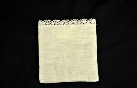 Sacchetto lino con bordo pizzo 9x10 MADE IN ITALY