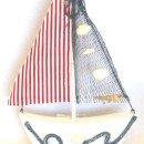 Barca in legno con vela in tessuto+rete h.28