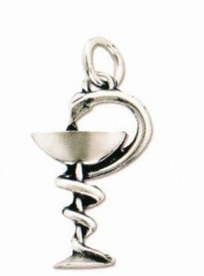 Ciondolo metallo e argento farmacia cm 4. MADE IN ITALY