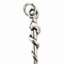 Ciondolo metallo e argento esculapio cm. 4. MADE IN ITALY