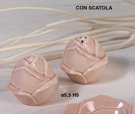 Sale e pepe porcellana rosa CM 5 con scatola