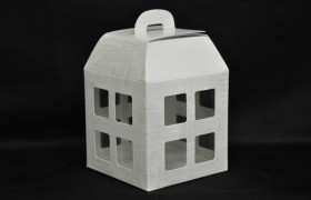 Scatola carta forma lanterna con interno pvc 30x23x37