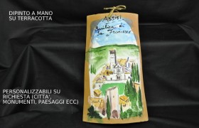 Tegola terracotta con immagine dipinta a mano PERSONALIZZABILE cm.24
