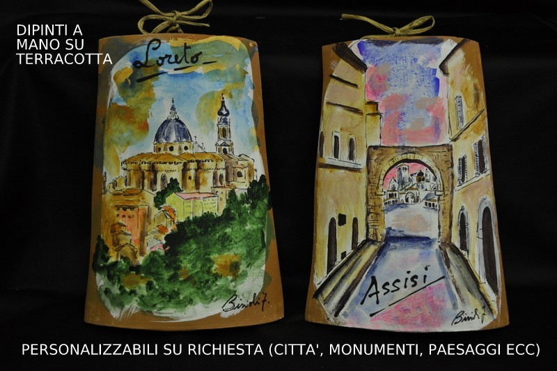 Tegola terracotta con immagine dipinta a mano PERSONALIZZABILE cm.18