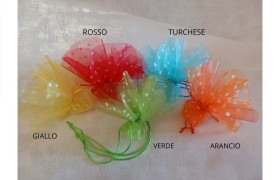 Sacchetto organza a pois con tirante