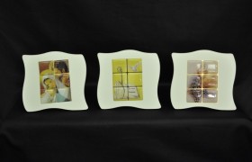 icona in legno 10x10 con applicazione adesiva colorata con scatola