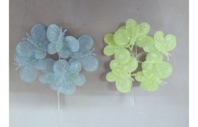 Farfalla tessuto glitter mazzi 6 pz.