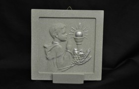 Icona tipo pietra 10x10 con scatola comunione maschio