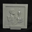 Icona tipo pietra 10x10 con scatola comunione maschio