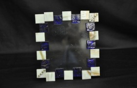 Portafoto vetro, pietre e strass tot. 16x14 MADE IN ITALY