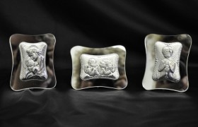 Icona argento su specchio cm. 8x9 MADE IN ITALY