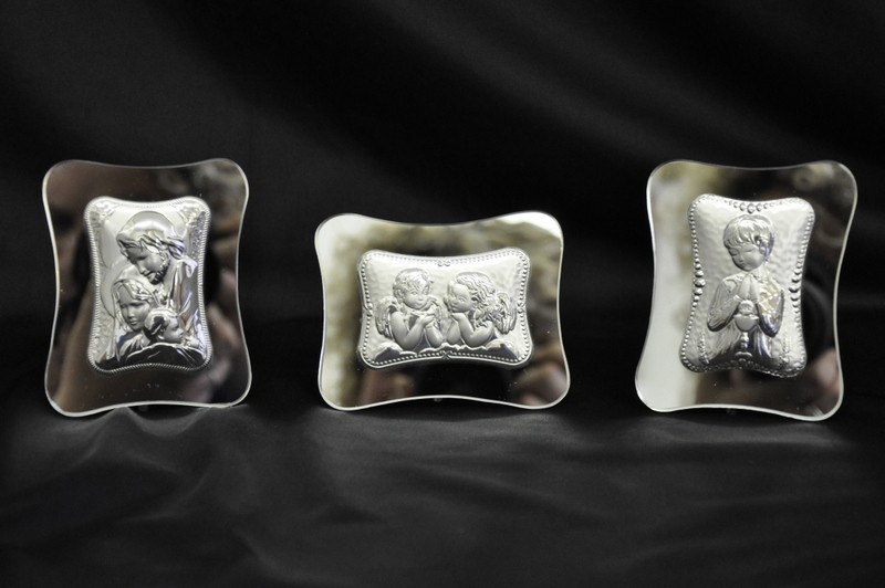 Icona argento su specchio cm. 8x9 MADE IN ITALY