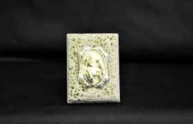 Icona marmo con placca comunione maschio 6x4