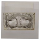 Coppia cuori metallo con strass 5x5 + scatola