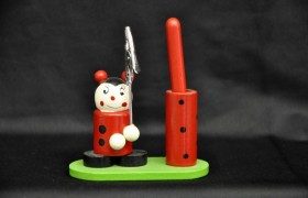 Coccinella in legno memo clip con porta penne L 9 H 10