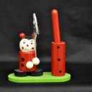 Coccinella in legno memo clip con porta penne L 9 H 10