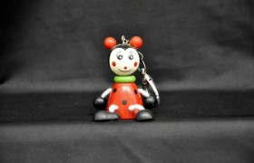 Coccinella portachiavi in legno H 8