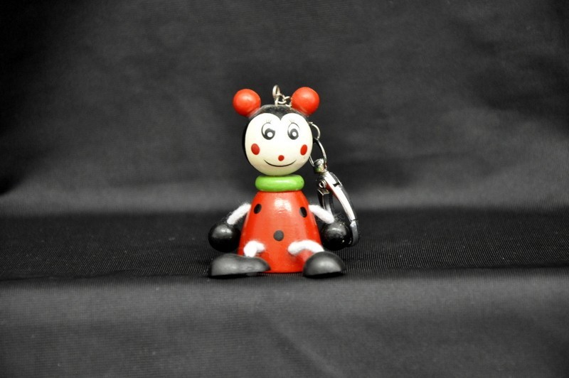 Coccinella portachiavi in legno H 8
