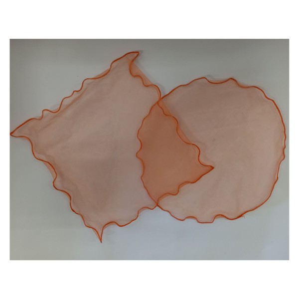 Tondo organza bordata DIAM.23CM.Quadrato organza bordata MIS.24X24CM.