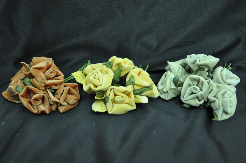 Rosa in velluto diam. 5 mazzo 6 pz