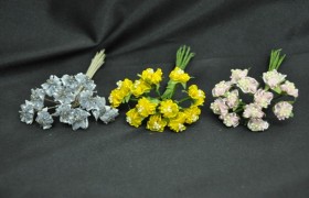 Fiorellini mignon organza con perline mazzo 12 pz