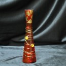 Vasetto rosso con dettagli pietre oro cm 15