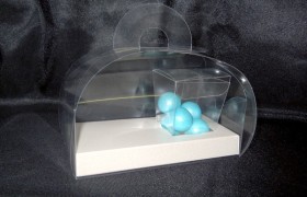 Tortina pvc con base carta e bicchierino pvc. 12x6x11h