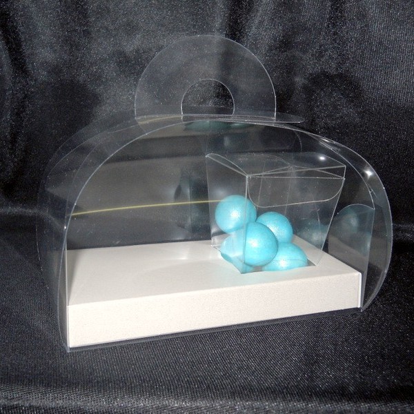 Tortina pvc con base carta e bicchierino pvc. 12x6x11h