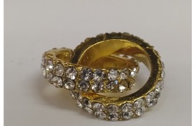 Fedi intrecciate con strass.DIAM.SINGOLA FEDE 1,5CM