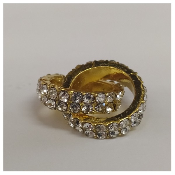 Fedi intrecciate con strass.DIAM.SINGOLA FEDE 1,5CM