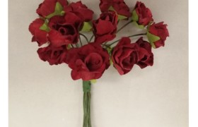 Rosellina in carta COLORE ROSSO diam. 1 cm mazzo 12 pz.