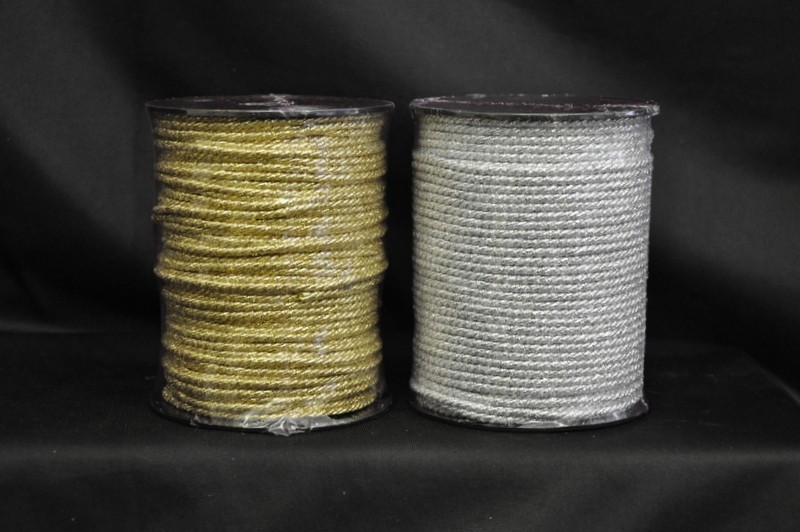 Cordone tre capi oro o argento lurex MT 50