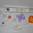 Coroncina 2 saponi con appliczione in pannolenci a fiore cm.23
