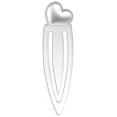 Segnalibro legno con cuore argento liscio cm.16