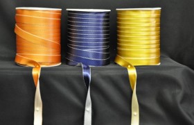 Nastro doppio raso bicolore panna 15mm x 80 metri