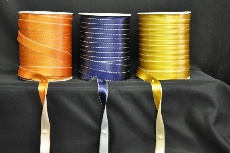 Nastro doppio raso bicolore panna 15mm x 80 metri