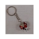 P/chiavi coccinella in resina con strass.MIS.2 X2,5CM
