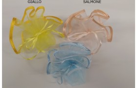 Tondo organza con tirante, bordo raso