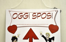 Cartello spiritoso per il matrimonio in cartoncino CM 35x35