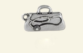 Ciondolino in ottone con bagno argento.MADE IN ITALY