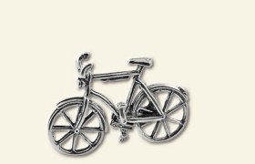 Bicicletta in ottone con bagno argento.MADE IN ITALY