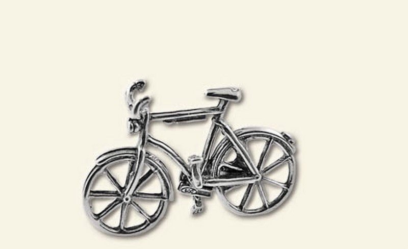 Bicicletta in ottone con bagno argento.MADE IN ITALY