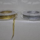 Nastro organza bordato lamè oro e argento  MM 6 MT 25
