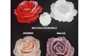 Candela a forma di rosa con bocciolo estraibile dm.20 h.14