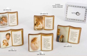 Icone a libro con preghiera in porcellana 8x10 e scatola bomboniera