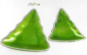 Set 2 piatti natalizi con bordo strass cm 27x31